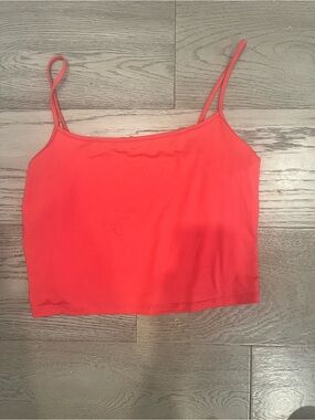 No Boundaries Coral-Red Spaghetti Strap Crop Camisole
